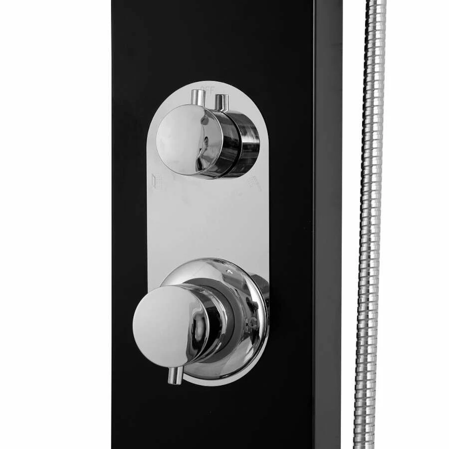 Duschmeister Duschsystem Duschpaneel Max F 115 Edelstahl Mit Überkopfbrause 150 X 15 Schwarz – Bild 4