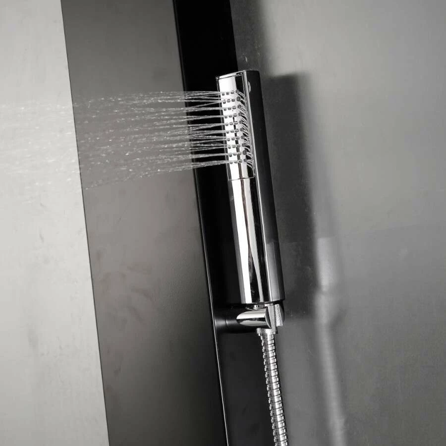 Duschmeister Duschsystem Duschpaneel Max F 115 Edelstahl Mit Überkopfbrause 150 X 15 Schwarz – Bild 5