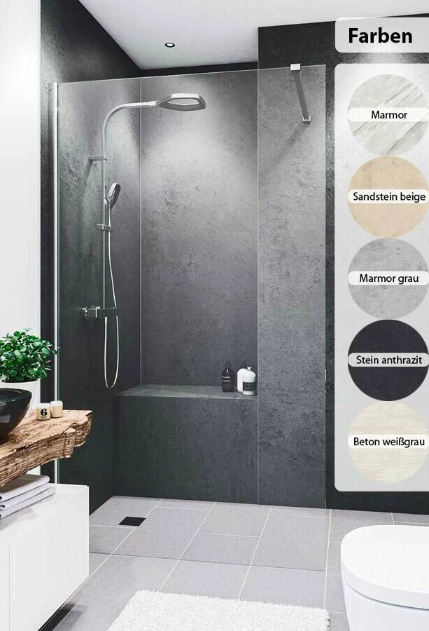 Breuer Duschrückwand Hochglanz-Dekor