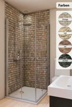Breuer Duschrückwand Mauer-Optik-Dekor