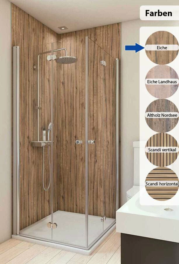 Breuer Duschrückwand Holz-Dekor-Dekor