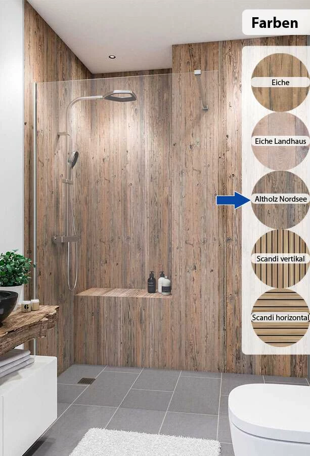 Breuer Duschrückwand Holz-Dekor-Dekor – Bild 3