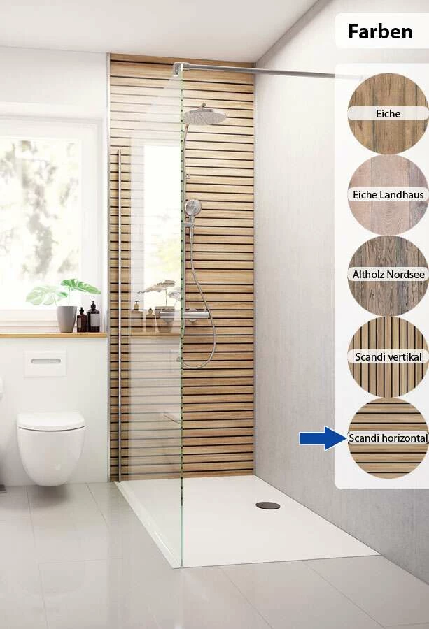 Breuer Duschrückwand Holz-Dekor-Dekor – Bild 4