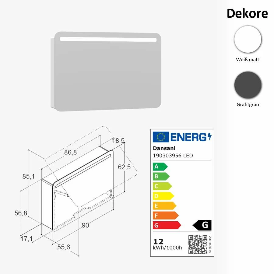 Dansani Curvo Badmöbel 90 Cm – Bild 8