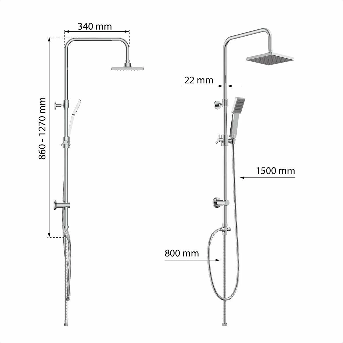 Eisl EASY REFRESH Überkopf-Brauseset, Chrom – Bild 2