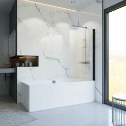 Schulte Komfort Badewannenfaltwand 1-teilig Black Style Dekor Factory