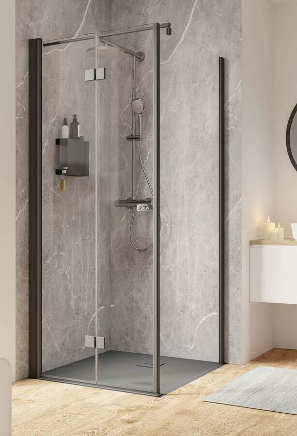 Schulte Garant 2.0 DrehfalttĂĽr Inklusive Seitenwand Black Style