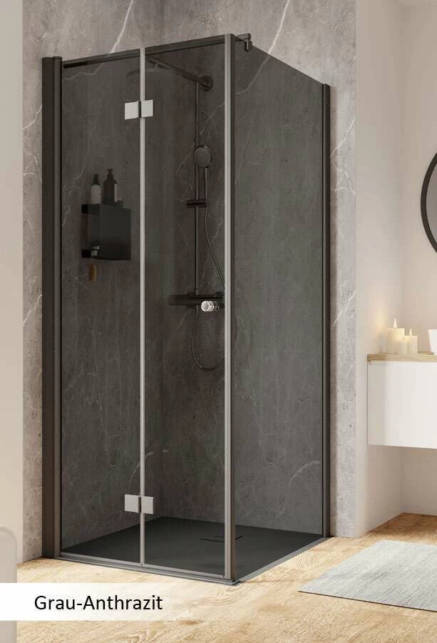 Schulte Garant 2.0 Drehfalttür Inklusive Seitenwand Black Style – Bild 2