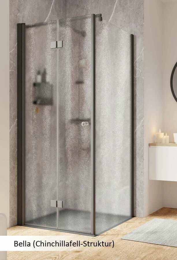 Schulte Garant 2.0 Drehfalttür Inklusive Seitenwand Black Style – Bild 3