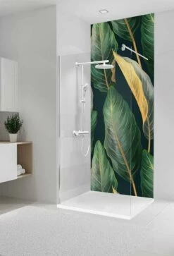 Schulte Decodesign Duschrückwand Dekor Softtouch, Tropenblätter Gold