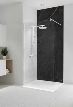 Schulte Decodesign Duschrückwand Dekor Softtouch, Stein Marmor-Anthrazit-Kupfer