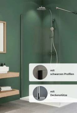 Breuer ENTRA Duschwand Alleinstehend Mit Deckenstütze Black Edition