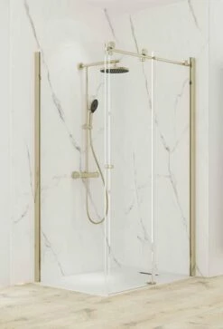 Schulte MasterClass Gleittür / Schiebetür Inklusive Seitenwand 8 Mm Goldoptik