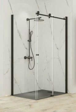 Schulte MasterClass Gleittür / Schiebetür Inklusive Seitenwand 8 Mm Black Style