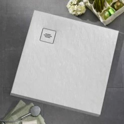 Ottofond Duschwanne Nevis Quadrat Mineralguss Steinstruktur Ultraleicht