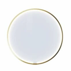 Dansani Moon Rahmenspiegel Mit Lichtregler Rund Messing 90 Cm