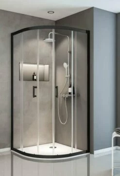 Schulte Sunny Runddusche Mit Schiebetüren Express Plus Black Style