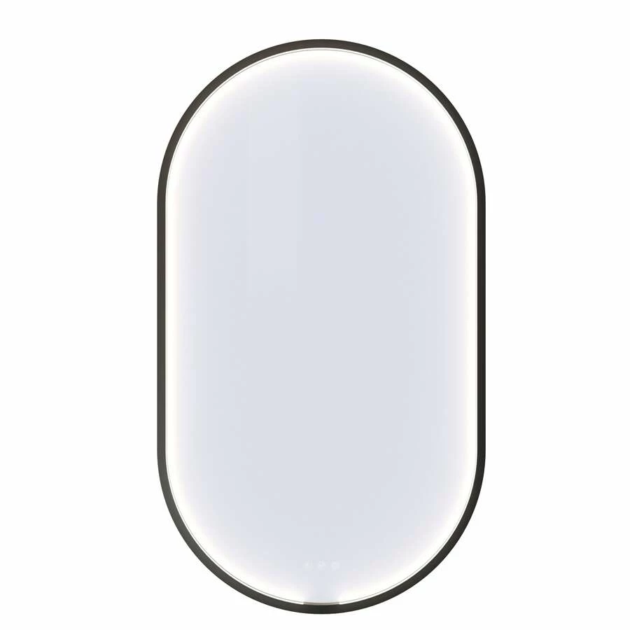 Dansani Moon Rahmenspiegel Mit Lichtregler Oval Schwarz 105 X 60 Cm