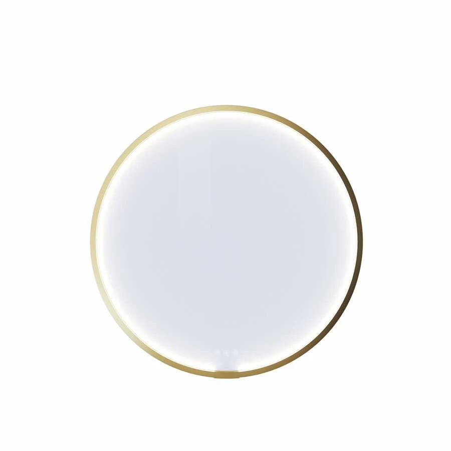 Dansani Moon Rahmenspiegel Mit Lichtregler Rund Messing 75 Cm