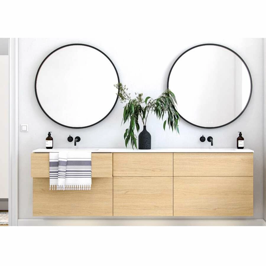 Dansani Moon Rahmenspiegel Mit Lichtregler Rund Messing 75 Cm – Bild 2