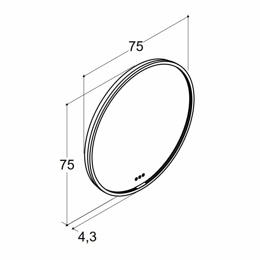Dansani Moon Rahmenspiegel Mit Lichtregler Rund Messing 75 Cm – Bild 3