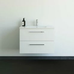 Dansani Mido+ Möbelset Mit Amber Keramik Waschtisch Und 2 Schubladen Weiß Matt 81 Cm