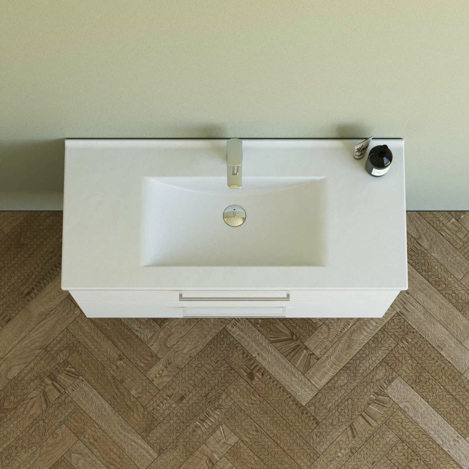 Dansani Mido+ Möbelset Mit Amber Keramik Waschtisch Und 2 Schubladen Weiß Matt 101 Cm – Bild 2