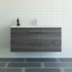 Dansani Mido+ Möbelset Mit Amber Keramik Waschtisch Und 2 Schubladen Pine Grey 121 Cm