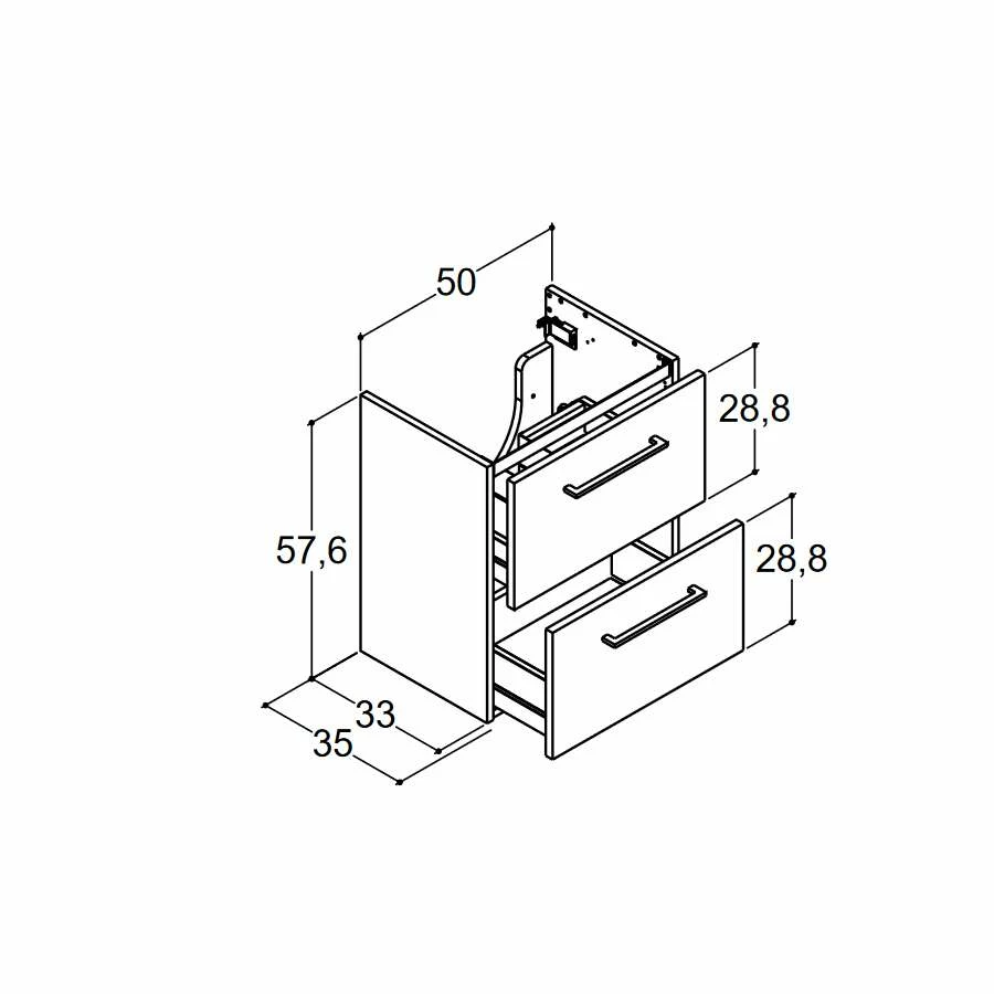 Dansani Spar-Set Multo+ Lotto Mit Spiegel Und Lampe Weiß Matt 55 Cm – Bild 2