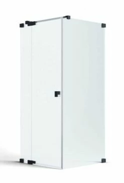 SCHÖNER WOHNEN-Kollektion Eckdusche Fit - Pendeltür An Festteil Mit Seitenwand 8 Mm Black Version