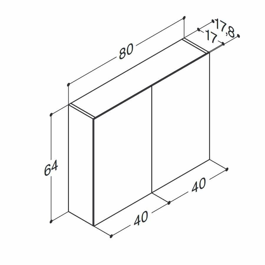 Dansani Spar-Set Multo+ Lotto Mit Spiegelschrank Und Lampe Grau Matt 85 Cm – Bild 4