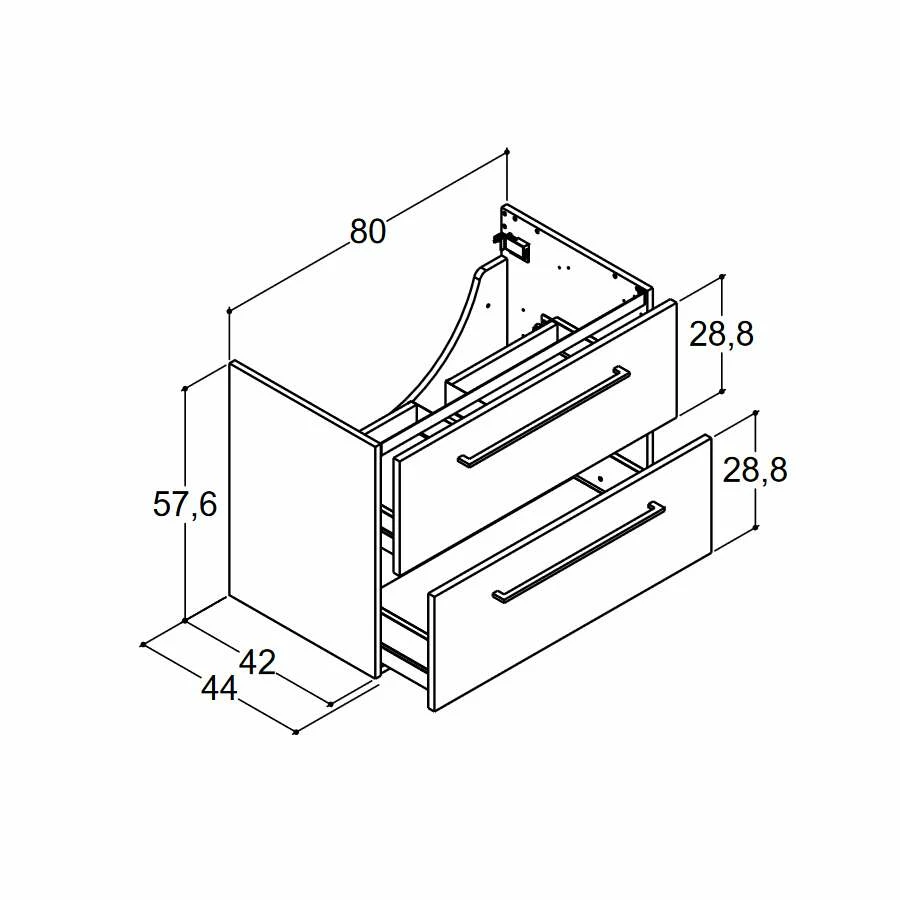 Dansani Spar-Set Multo+ Lotto XL Mit Spiegelschrank Und Lampe Pine Grey 85 Cm – Bild 2
