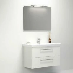 Dansani Spar-Set Multo+ Lotto XL Mit Spiegel Und Lampe Weiß Matt 105 Cm