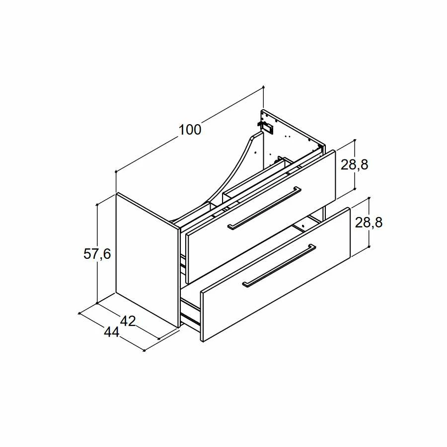 Dansani Spar-Set Multo+ Lotto XL Mit Spiegel Und Lampe Weiß Matt 105 Cm – Bild 2