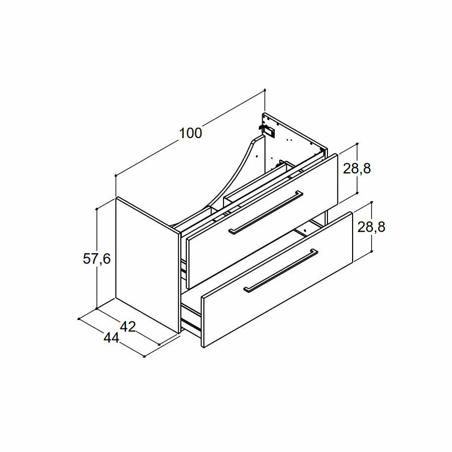 Dansani Spar-Set Multo+ Lotto XL Mit Spiegelschrank Und Lampe Weiß Hochglanz 105 Cm – Bild 2