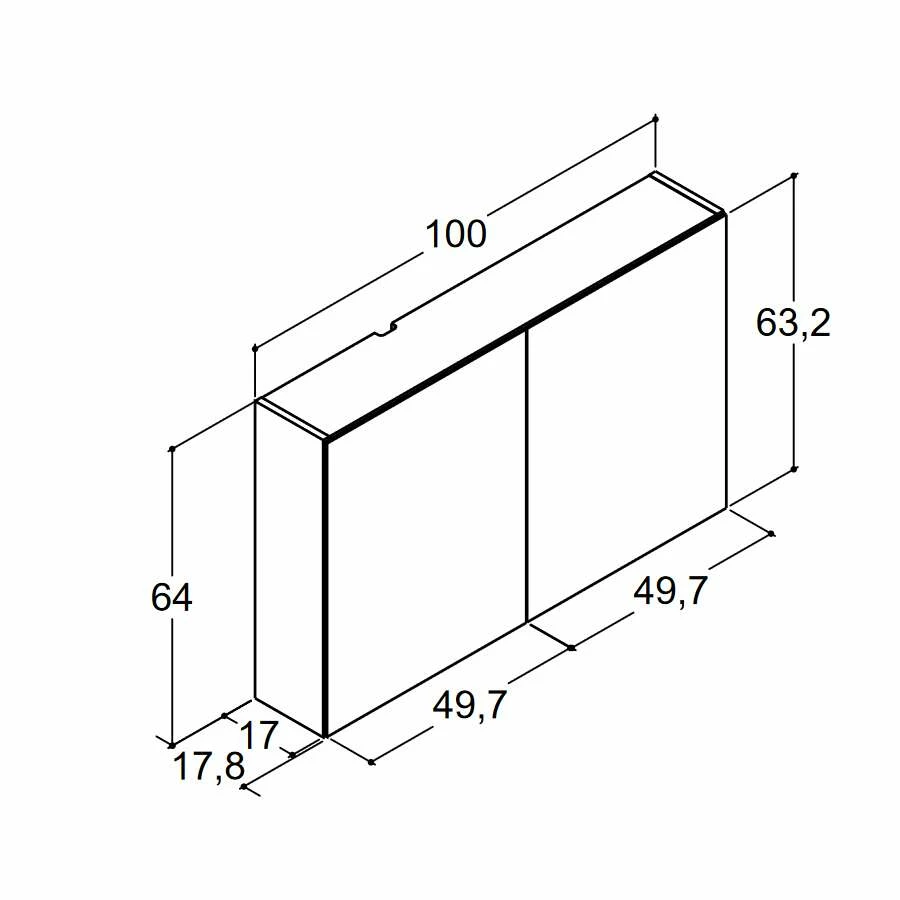 Dansani Spar-Set Multo+ Lotto XL Mit Spiegelschrank Und Lampe Weiß Hochglanz 105 Cm – Bild 4