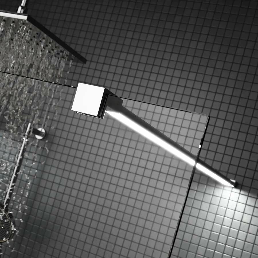 Maw By GEO LED Stabilisationsbügel Silbermatt Für Duschwändefür Glasstärke 12-14 Mm