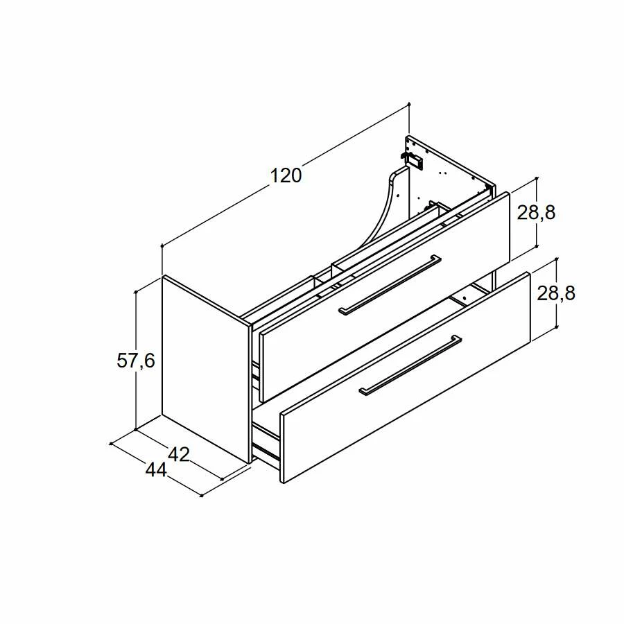 Dansani Spar-Set Multo+ Lotto XL Mit Spiegel Und Lampe Weiß Matt 125 Cm – Bild 2