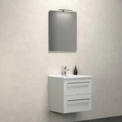 Dansani Spar-Set Multo+ Amber Mit Spiegel Und Lampe Weiß Matt 61 Cm