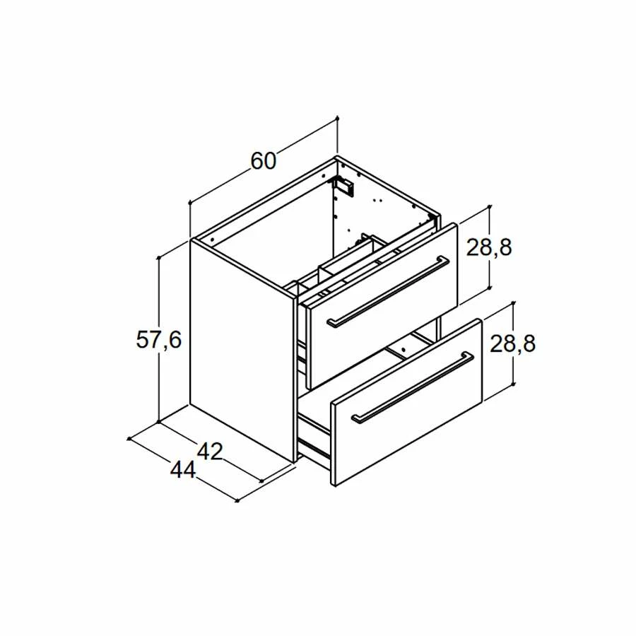 Dansani Spar-Set Multo+ Amber Mit Spiegelschrank Und Lampe Weiß Hochglanz 61 Cm – Bild 2