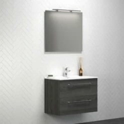 Dansani Spar-Set Multo+ Amber Mit Spiegel Und Lampe Pine Grey 81 Cm