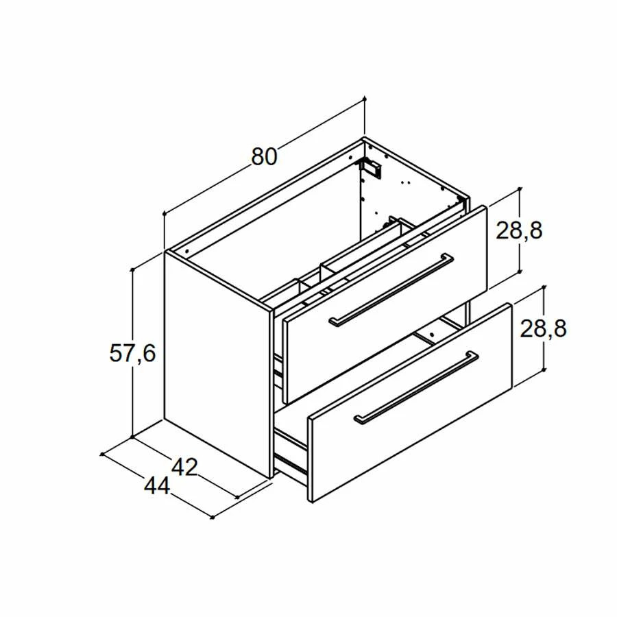 Dansani Spar-Set Multo+ Amber Mit Spiegel Und Lampe Schwarz Struktur 81 Cm – Bild 2