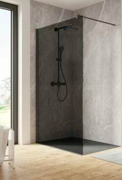 Dusar Walk In Palladium Neo 6 Mm Duschwand 120x200 Cm Nano-Clean-Beschichtung Grauglas