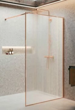 Novellini HP ART Duschwand Walk In Creativo Rosegold Hochglanz