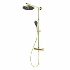 Schulte DuschMaster Rain Mit Thermostat Rund Goldoptik, Matt
