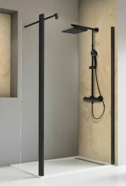 Schulte Toura Duschwand Walk In Mit Beweglichem Element Black Style