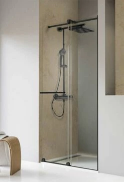 Schulte Toura Schiebetür-Gleittür Mit Rollen Unten In Nische 8 Mm Black Style