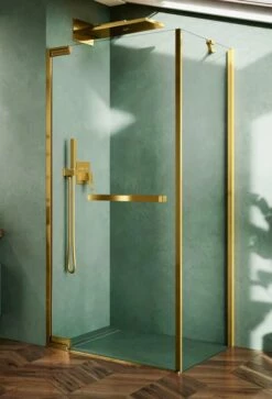 Novellini N180 G+F Seitenwand Für Drehtür Goldoptik