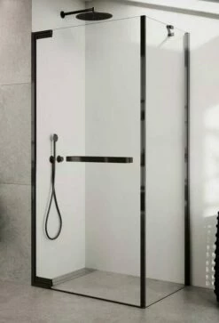 Novellini N180 G+F Seitenwand Für Drehtür Versione Nero