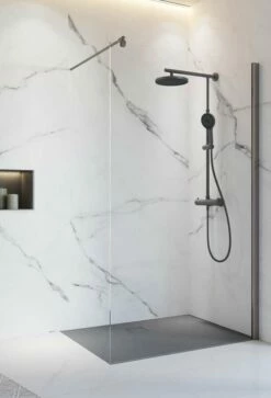 Schulte Alexa Style 2.0 Duschwand Walk In Gunmetal